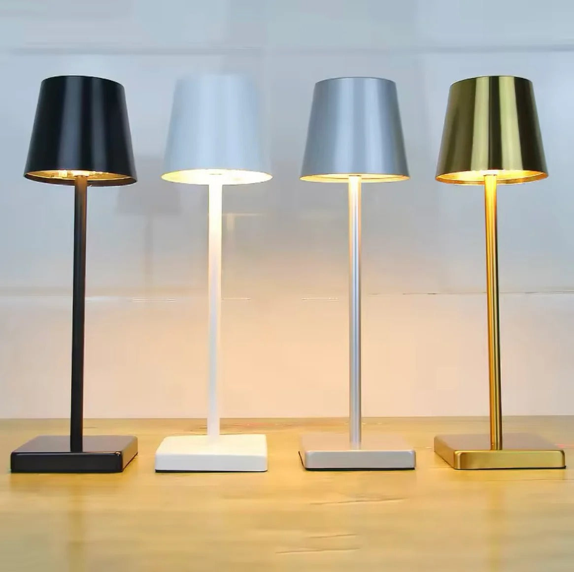 Movable Rechargeable Table Lamp Gold LED Cordless Metal Desk Light ...