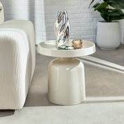 Side Table "Abadi" — Round Glossy Powder-Coated Steel 43 x 42 cm