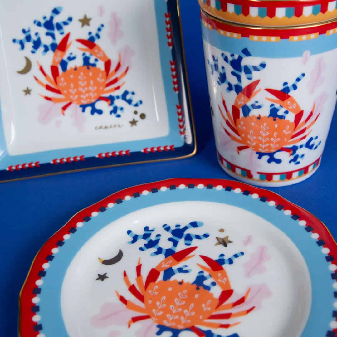 Cup With Lid/Saucer Cancer Porcelain Zodiac Vibe Cup & Saucer