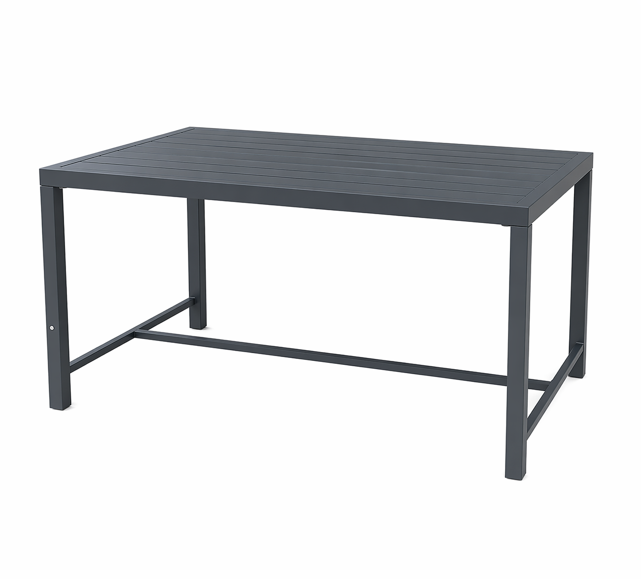 Outdoor Aluminum Garden Table 130 x 80 x 65 cm Gray