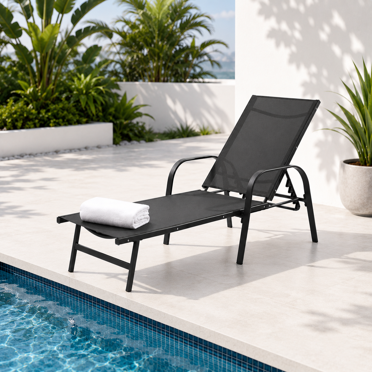 Outdoor Sun Lounger – Steel Frame