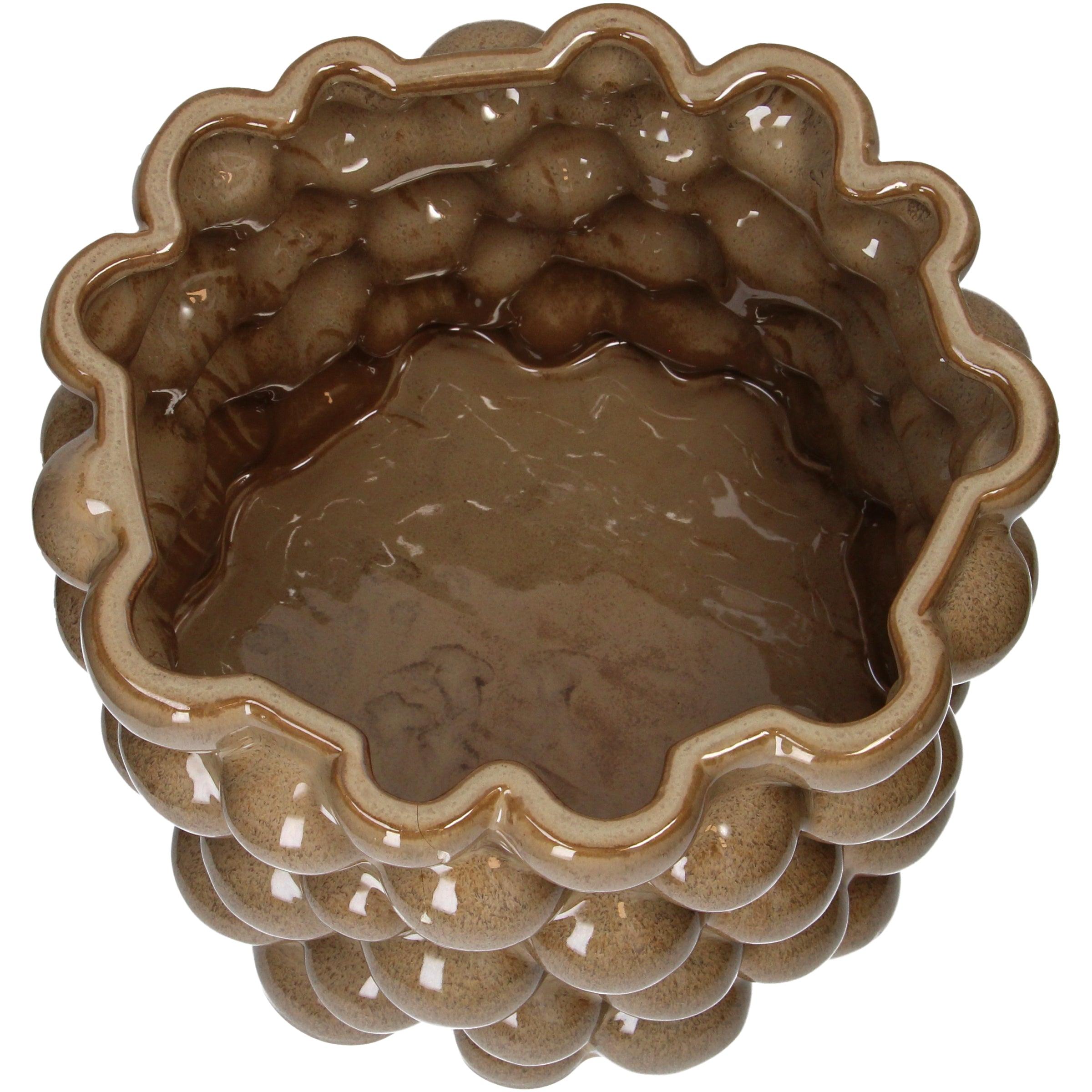 Stoneware Planter Vase Taupe 29.5x24.5cm