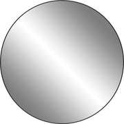 Round Wall Mirror with Black Minimalistic Frame, 110cm