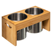 Utensil Holder X2+ Bamboo Rack, Rectangle Stainless Steel