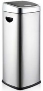 Push Bin with Polished Stainless Steel Body, 30L