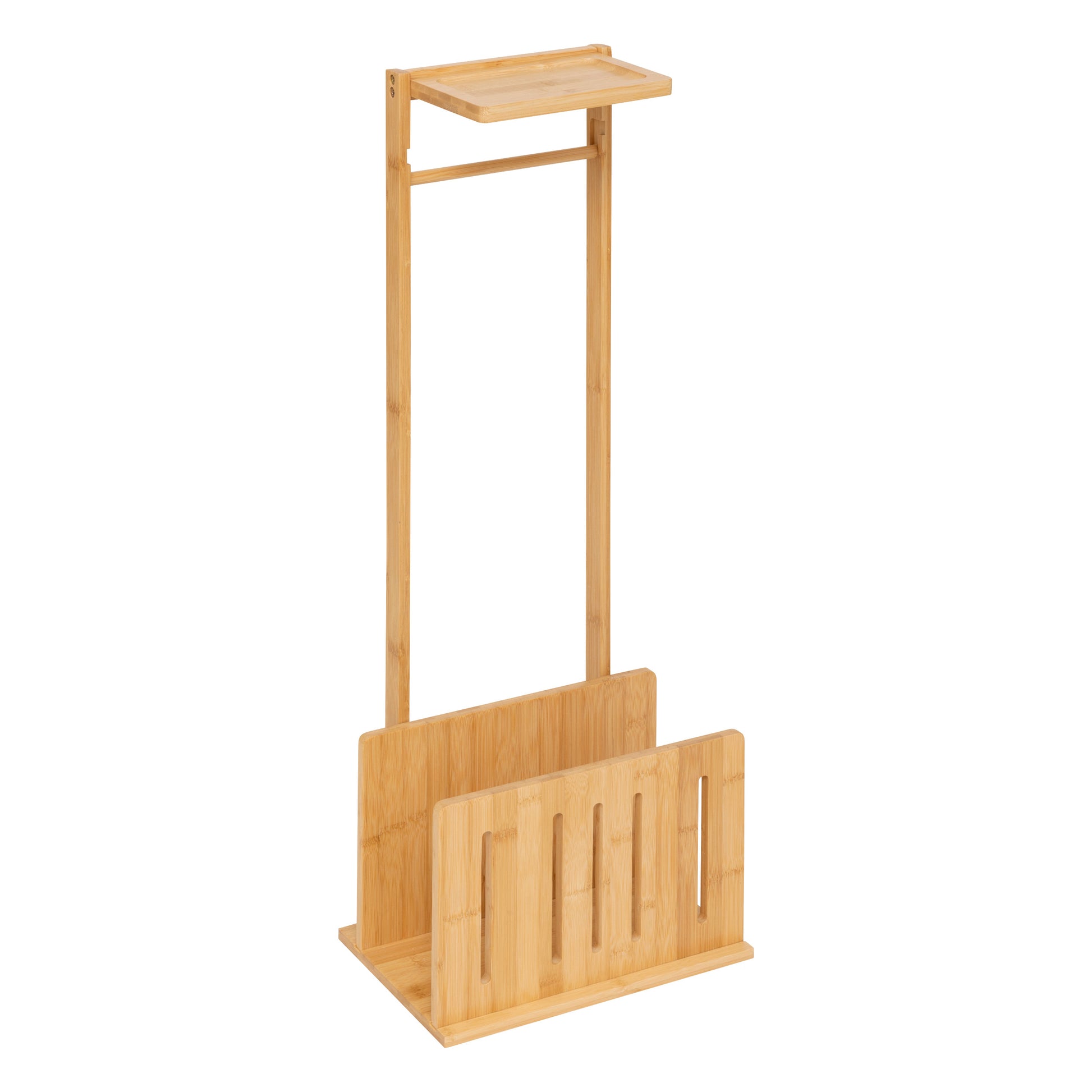 Toilet Paper Holder With Reserve Bamboo | Freestanding Bamboo Stand