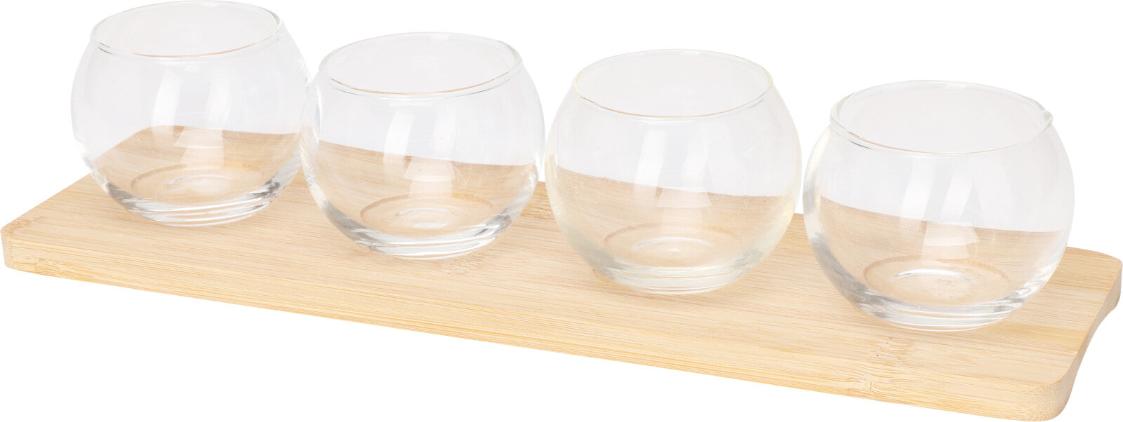 Serving Set 5-Piece Appetizer Set Glass Bowls with Bamboo Board