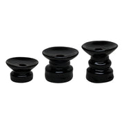 Padre Candle Stick Set 3 Pcs Modern Black Ceramic Candle Holders