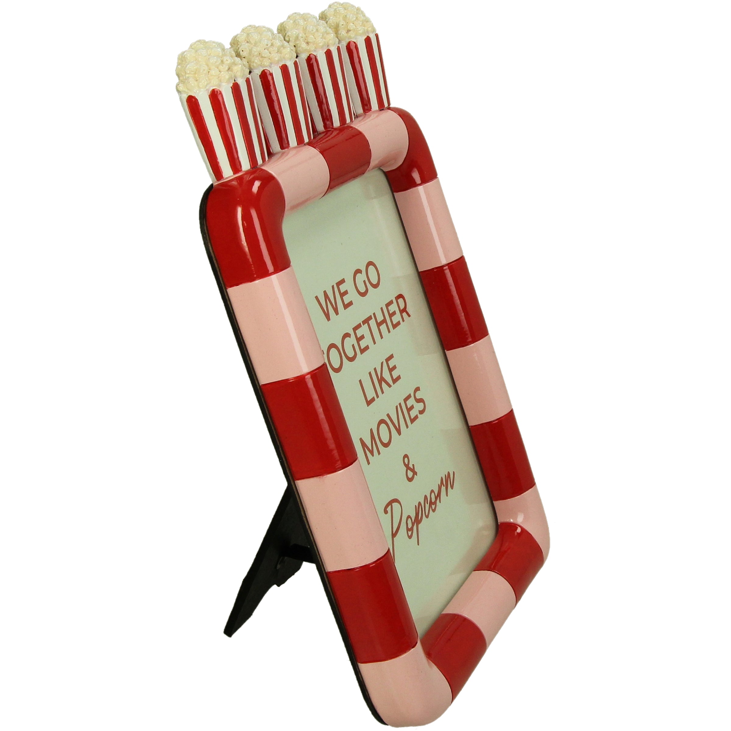 Popcorn Movie Night Polyresin Photo Frame 18 x 13 cm Red Pink