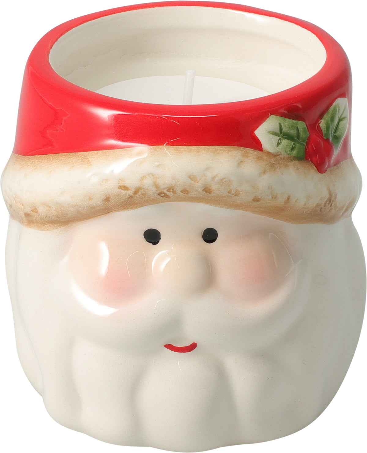 Candle in Xmas Figure Pot - Dolomite Figural Pot Candle 8.8x8.5x8.5 cm