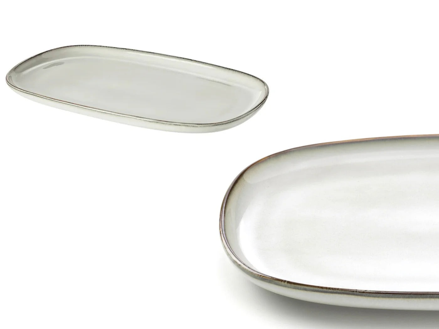 Gray Oval Serving Plate