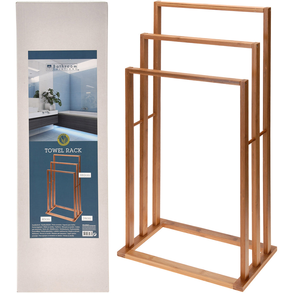 Towel Rack Bamboo With 3 Bars