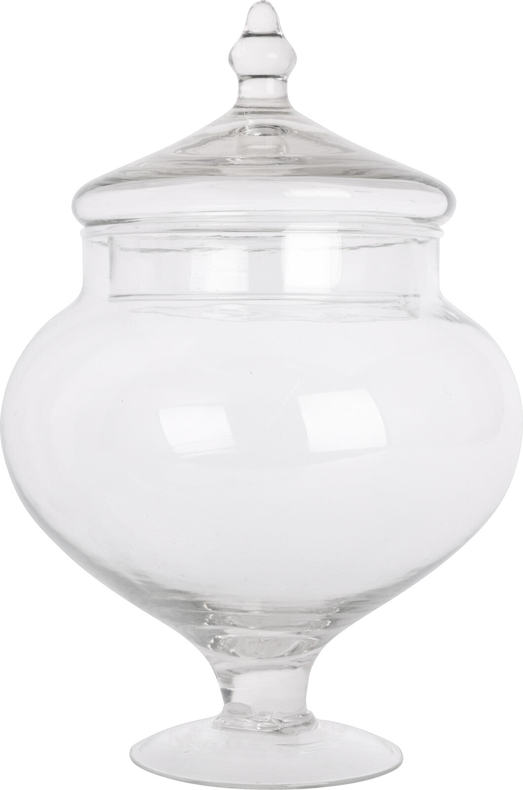 Clear Glass Biscuit Cookie Jar Pedestal Footed D17 x H28 cm