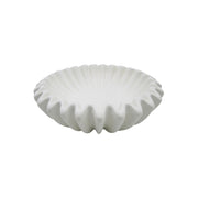 White Decorative Ruffle Bowl Resin Centerpiece for Home or Garden
