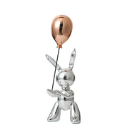 Balloon Rabbit Ornament - Silver Resin and Metal Decorative Accent