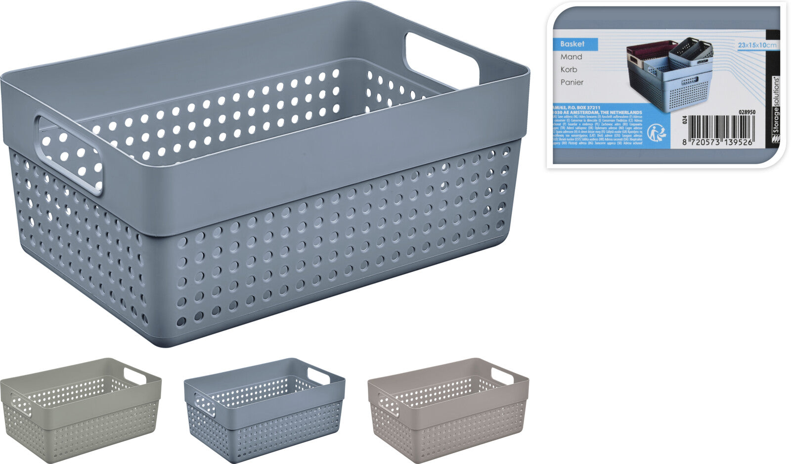 3.5 L Plastic Storage Basket for Organizing