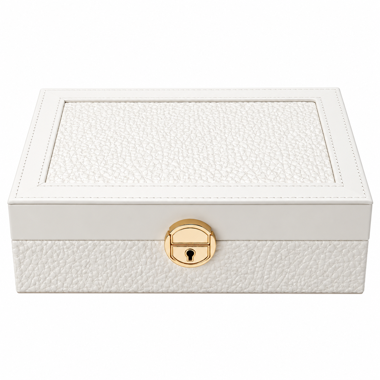 Leather Jewelry Box with Drawer – 23 × 17 × 7 cm