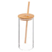 Jar with Straw Bamboo Palm - 40cl Glass
