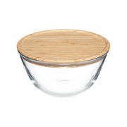 Salad Bowl with Lid, Borosilicate Glass and Bamboo