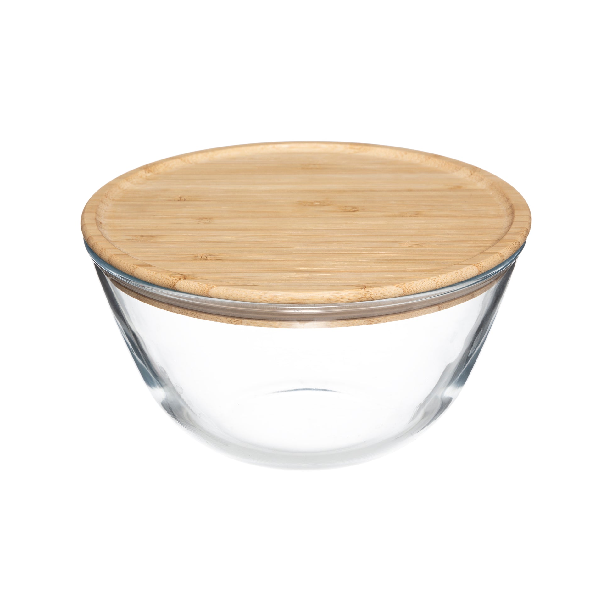 Salad Bowl with Lid, Borosilicate Glass and Bamboo