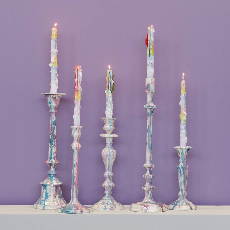 Colorful Drip Candle Wax - Set of 2, 26cm High