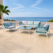 OUTDOOR ALUMINUM SET WITH GLASS TABLE