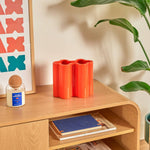 Flow Vase — Orange Glazed Dolomite Ceramic Vase
