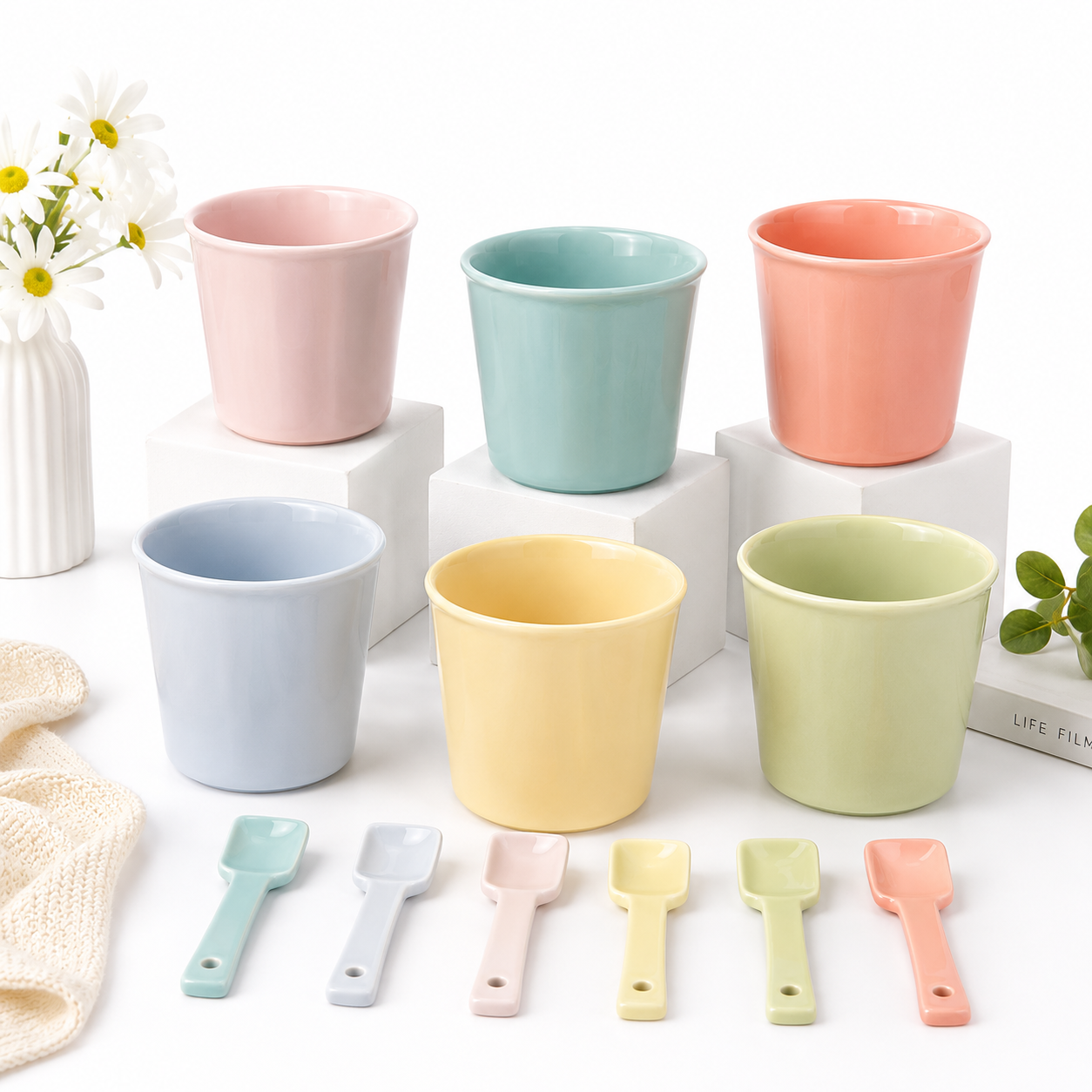 SET*6 ICE CREAM CUP + SPOON