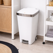 45L Plastic Pedal Bin Hands-Free Trash Can Durable Modern Design