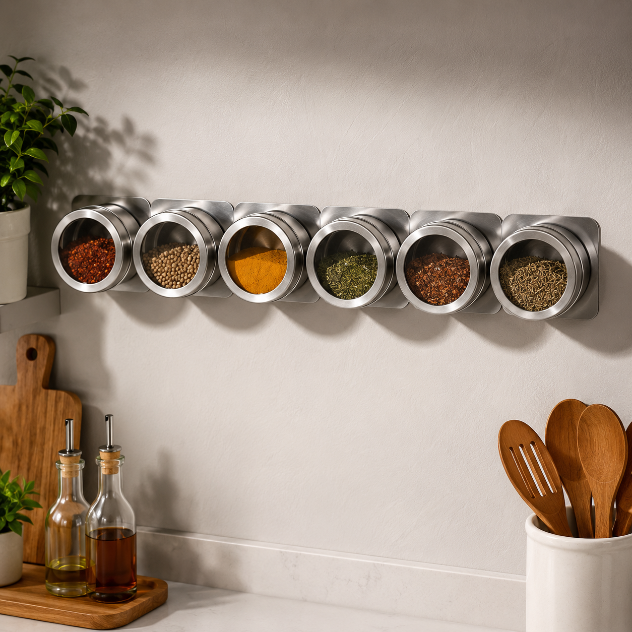 SET OF 6 MAGNETIC SPICE JAR RACK – 100ML