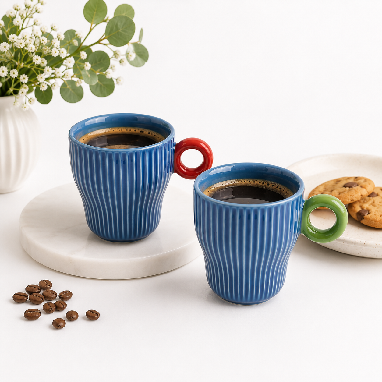 SET*2 COFFEE CUP “TWIST & MATCH” AQUA / PINK – 90ML