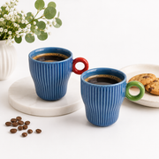 SET*2 COFFEE CUP “TWIST & MATCH” AQUA / PINK – 90ML