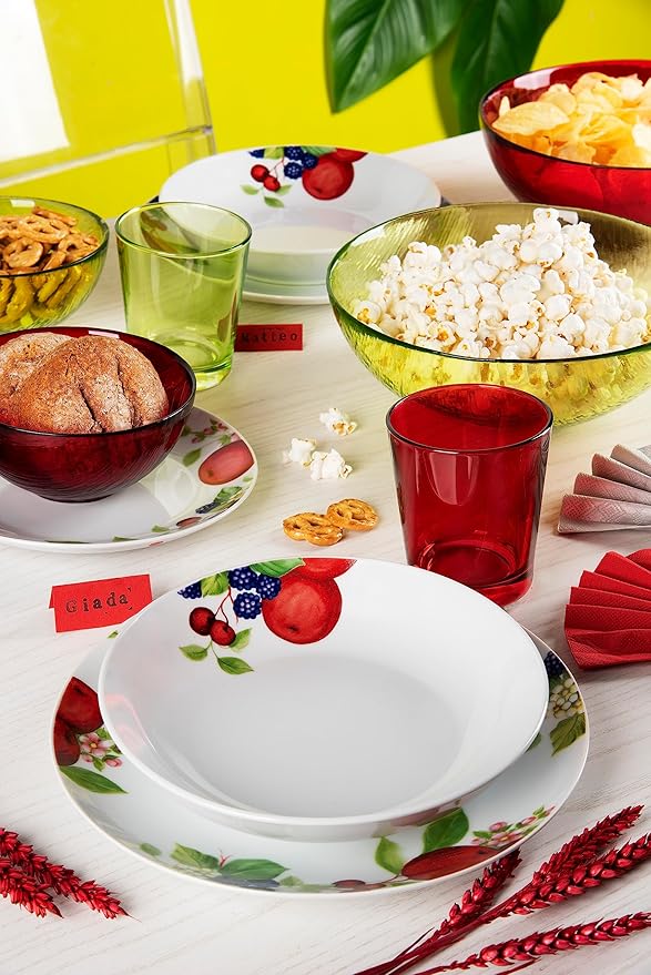 PORTOFINO Glass Cups - Pack of 6, Multicolor, 300ml