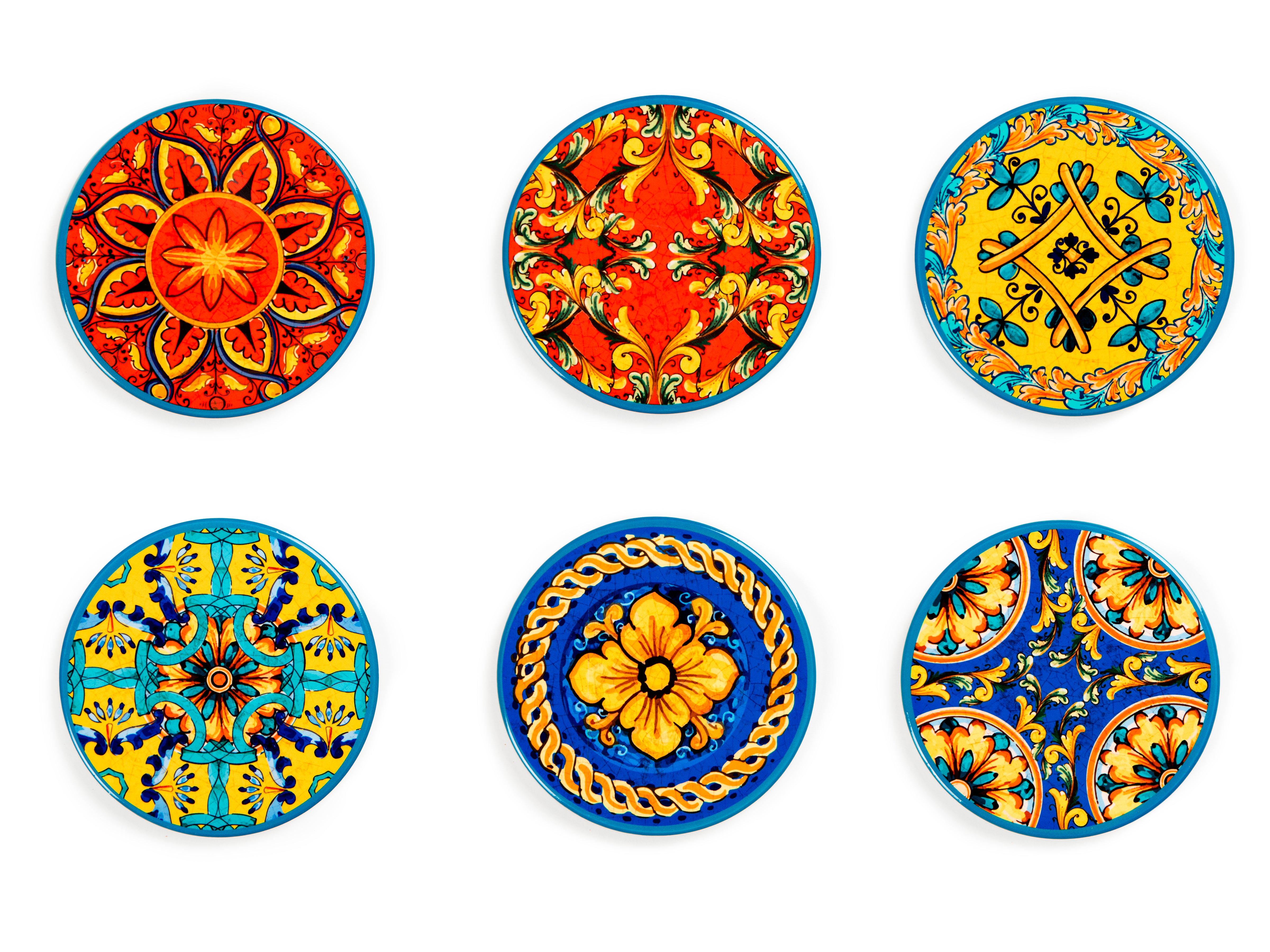 TRINACRIA Set of 6 PCS Ceramic Coasters - Stylish and Functional