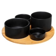 Appetizer Set Black Bamboo 5Pcs