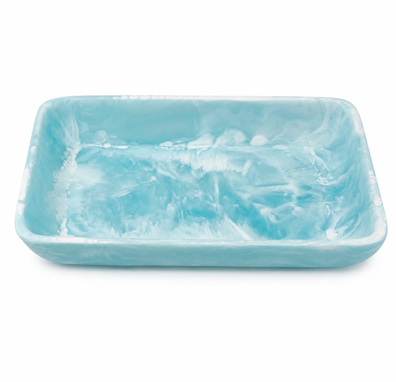 Blue Resin Rectangular Flat Serving Dish – 31 × 21 × 5.5 cm