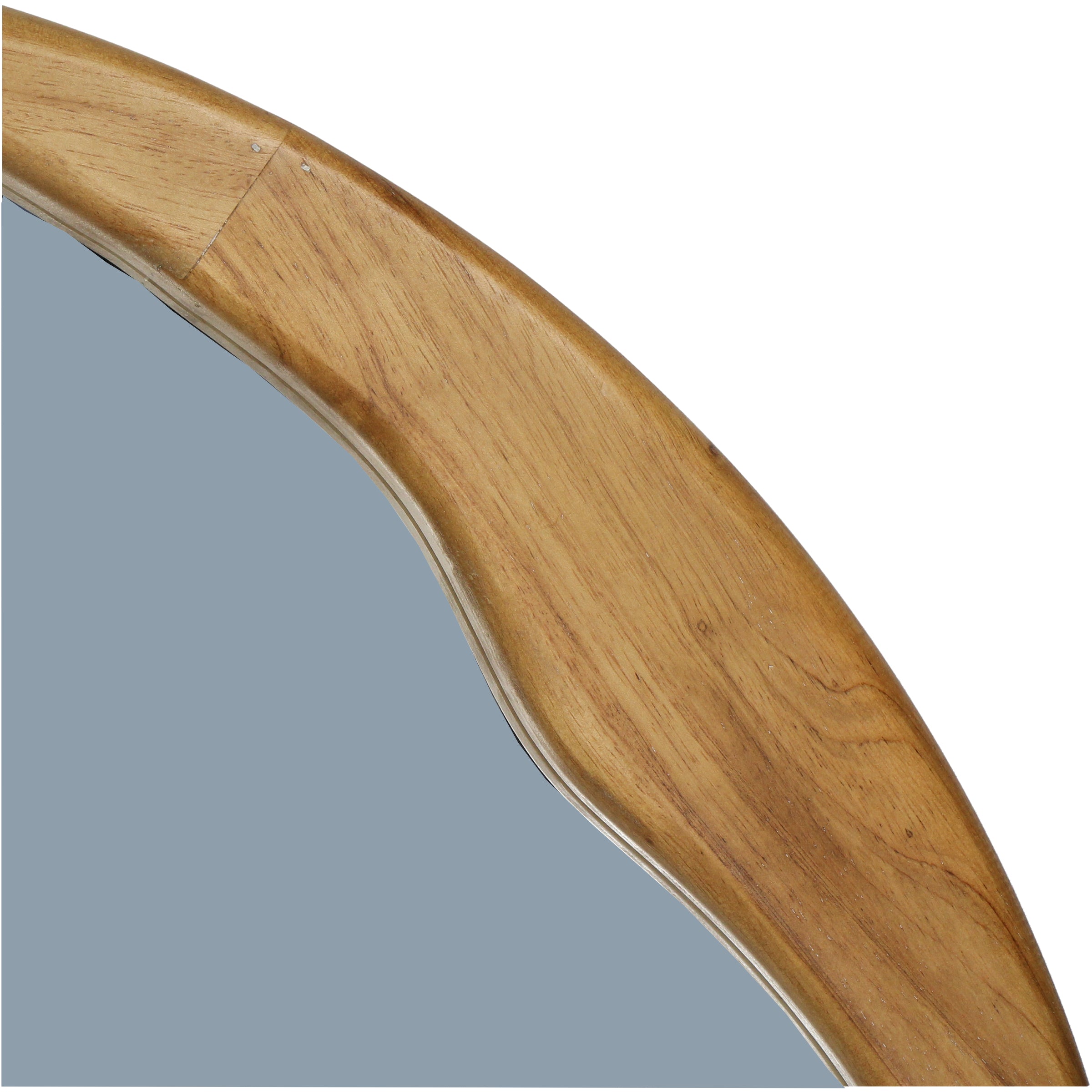 Round Wall Mirror, Natural Firwood Frame