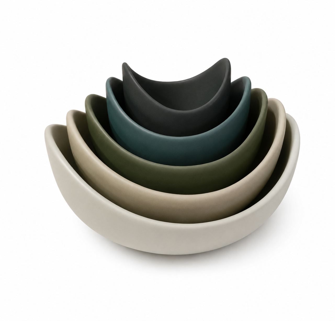 Set of 5 Porcelain Bowls – 8 / 10 / 13 / 15 / 18 cm