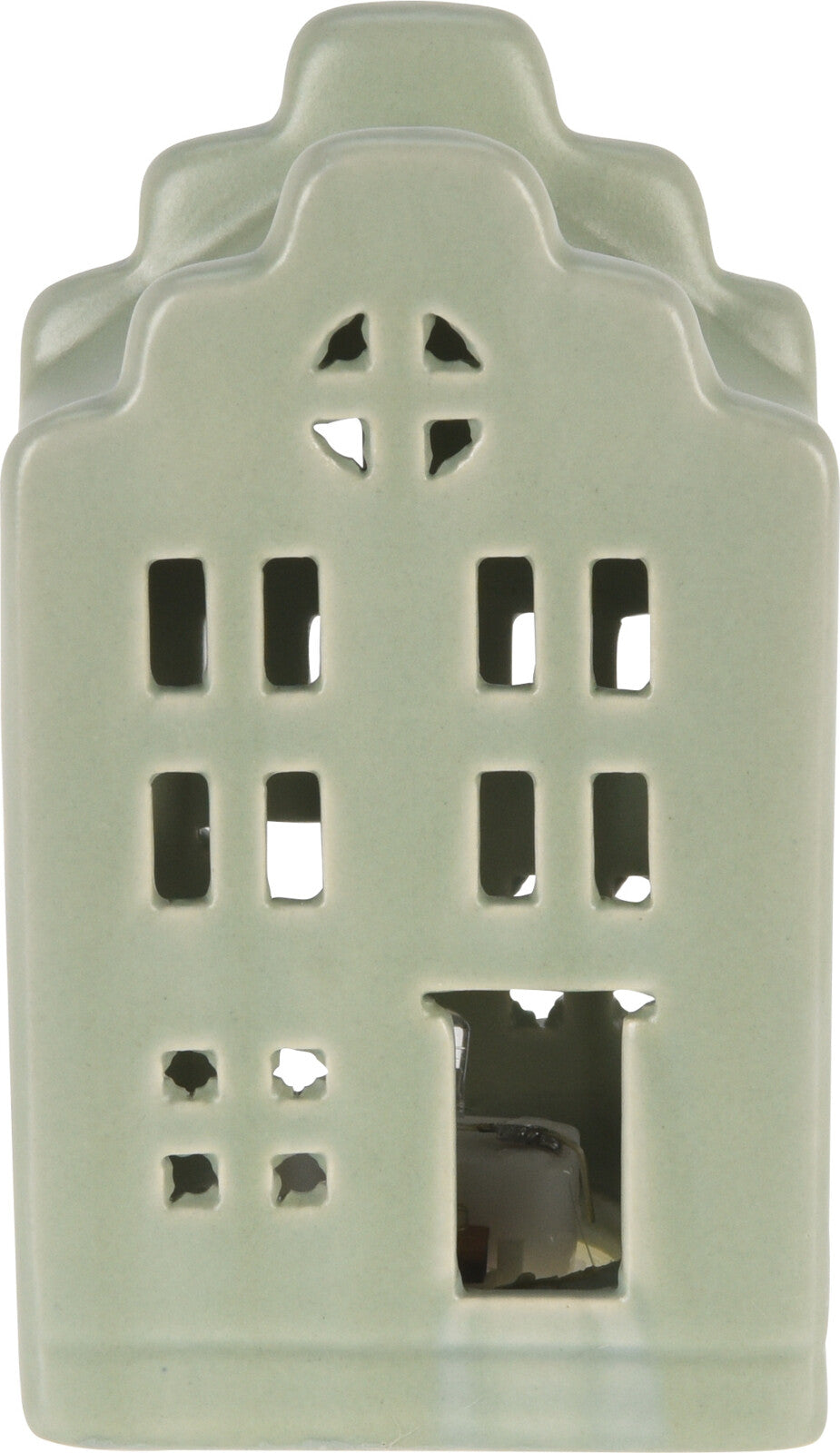 LED House Set of 3 Porcelain Decorative Lamps