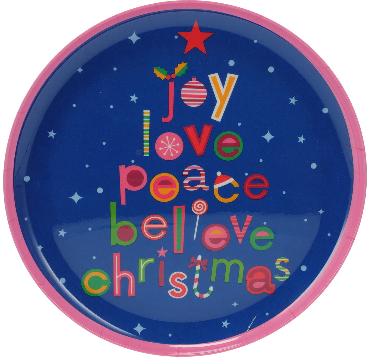 Christmas Plate Melamine - PDAP-Coated Flat Festive Plate, 21 & 25 cm