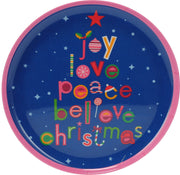 Christmas Plate Melamine - PDAP-Coated Flat Festive Plate, 21 & 25 cm