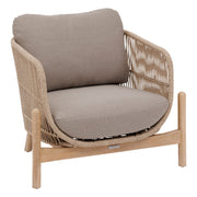 DEONA Armchair Acacia Beige Outdoor Sofa Chair with Removable Cushions