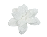 Poinsettia On Clip Faux Fur - Glittered Clip Flower, D18 & D28 cm
