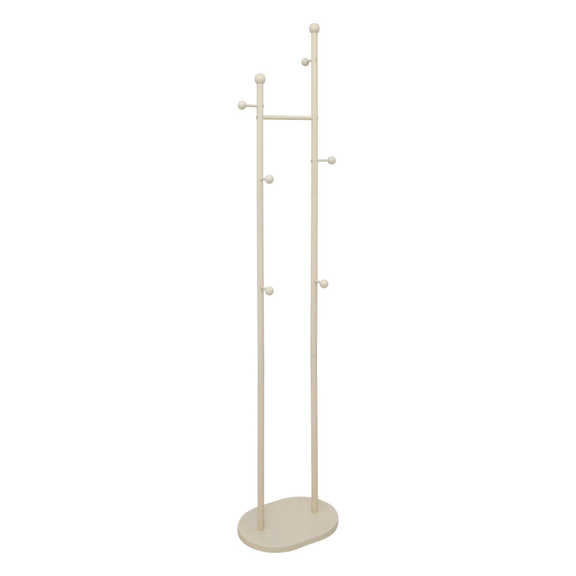 6-bar coat rack Liny - Steel & Cement, 6 Hooks, Weighted Base