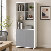 MDF Wood Storage Cabinet with Open Shelves