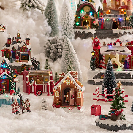 Gingerbread House with 8 LED Musical Movement Christmas Village