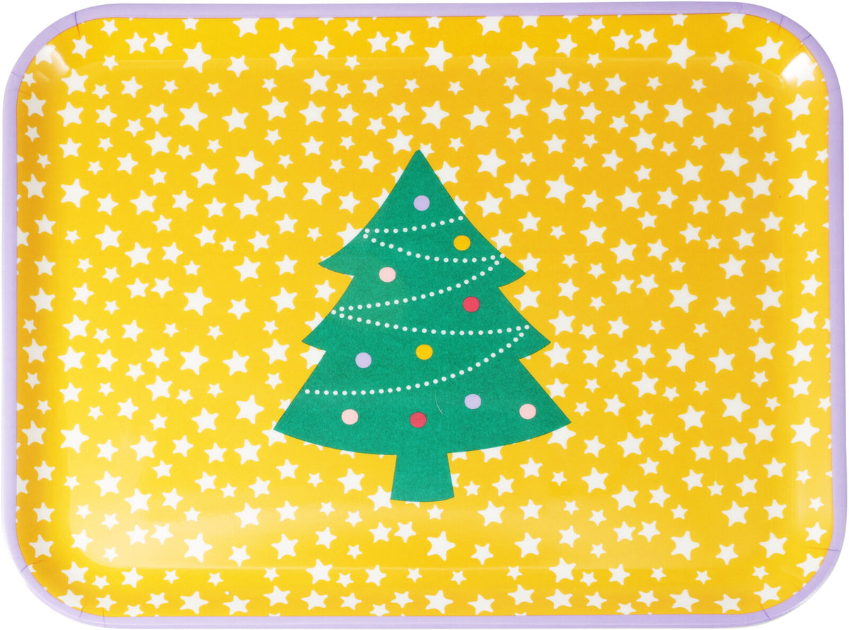 CHRISTMAS SERVING TRAY MELAMINE - 36.5x28.5x1.4 cm, Assorted Colors
