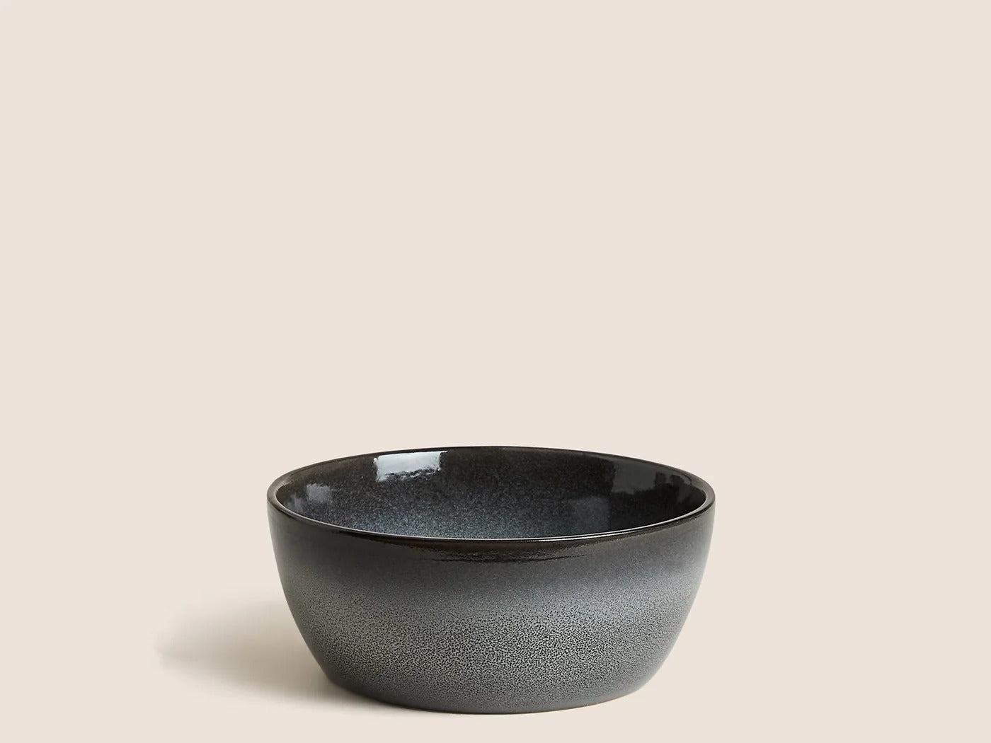Gray Glazed Soup Bowl with Speckled Finish