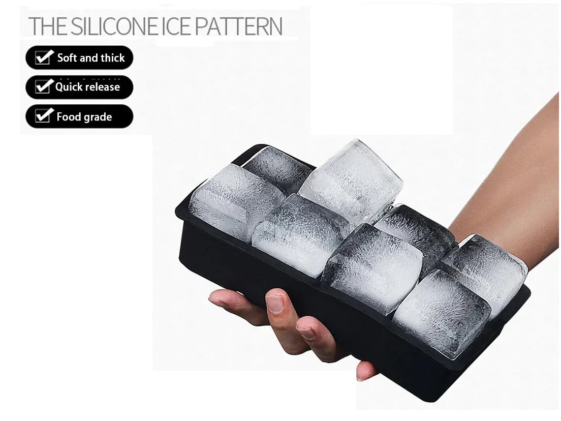 Silicone Ice Cube Mold with 8 Large Cavities