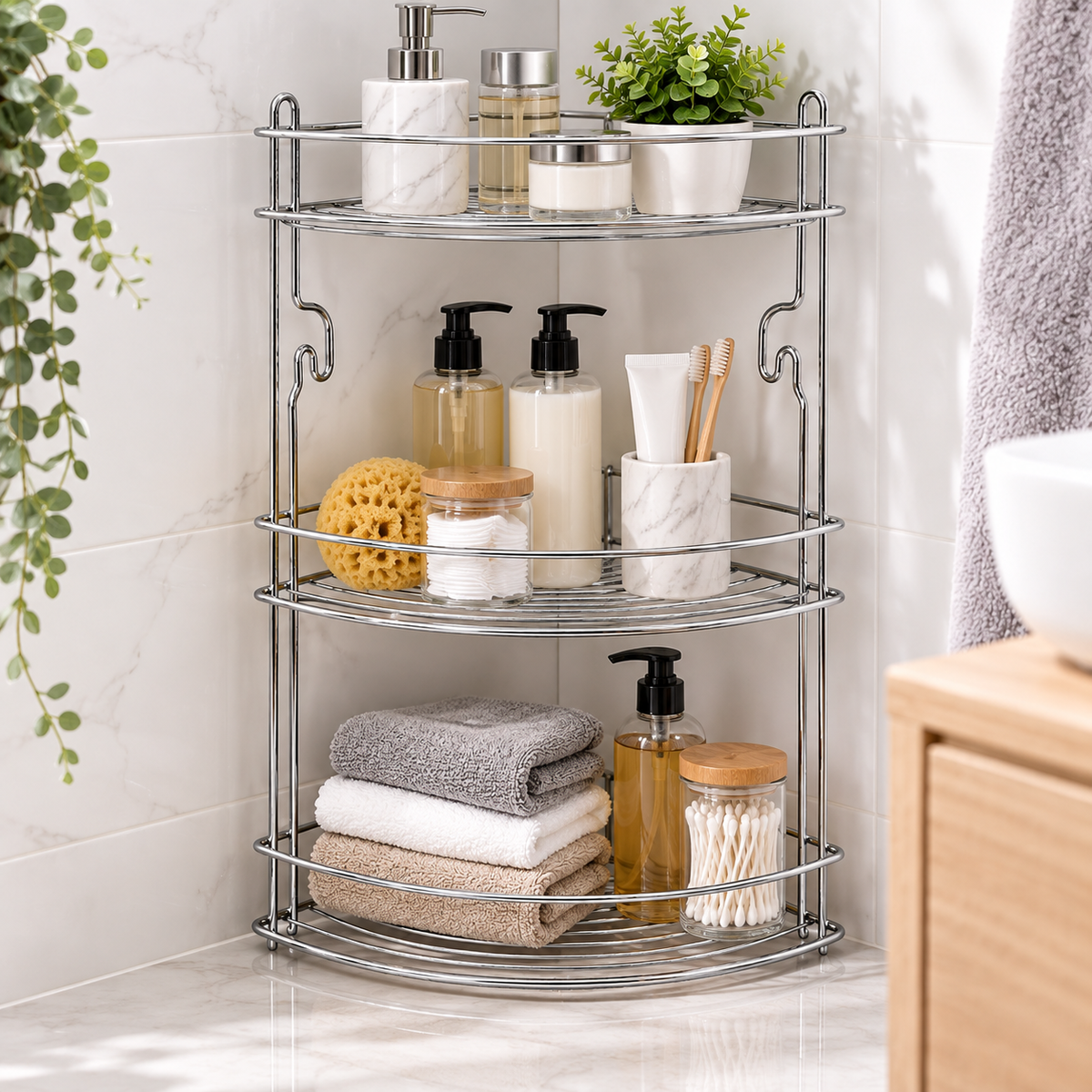 Chrome Corner Shelf